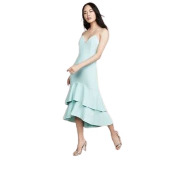 ALICE AND OLIVIA Women's Amina Spaghetti-Strap Dress Powder Blue. Size 2 - Picture 1 of 6